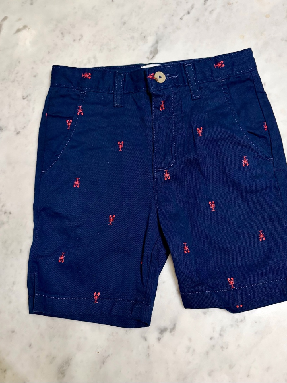 crown & ivy Navy Kids Cotton Shorts with Red Accent